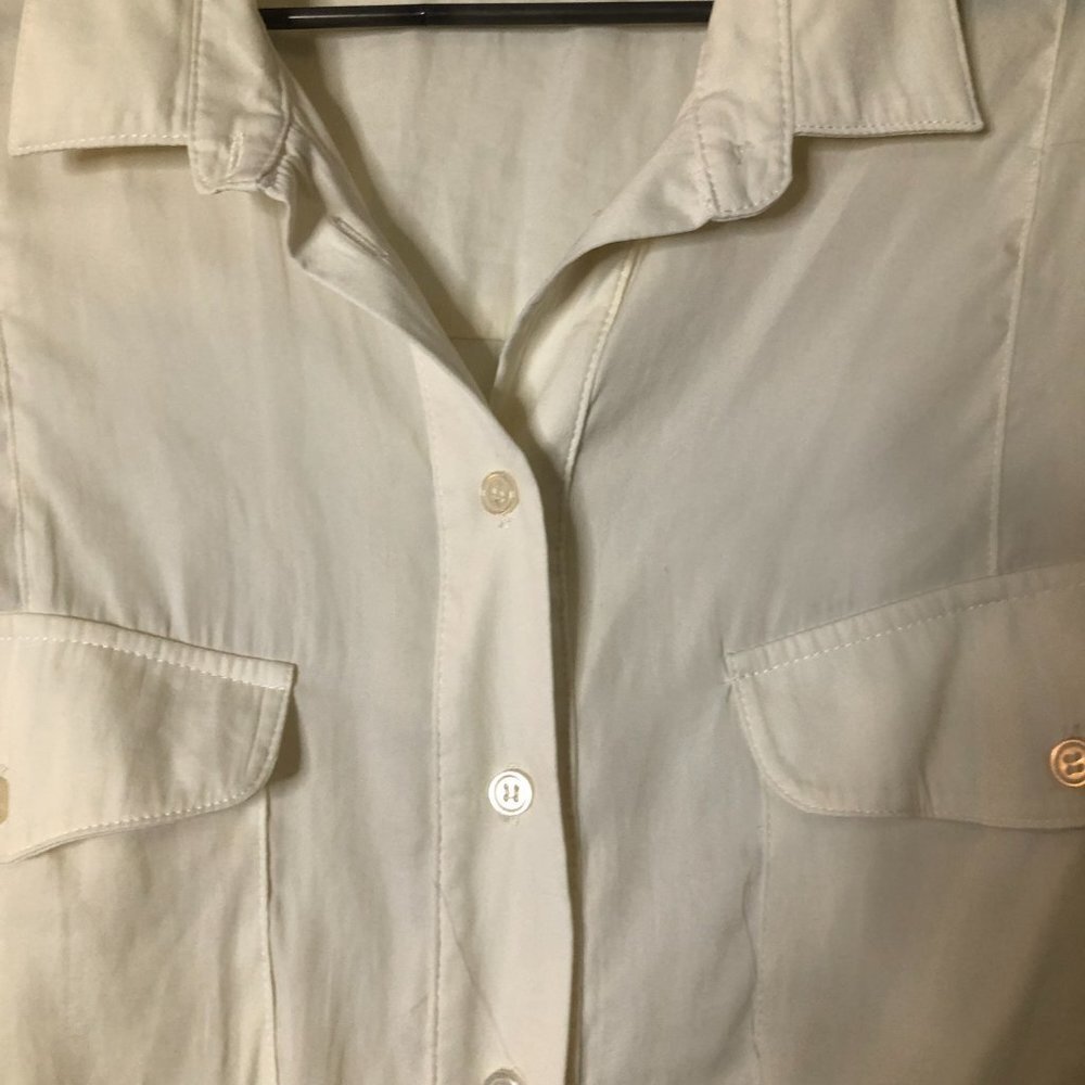Topshop Cream Button-Up Blouse - Picture 9 of 16